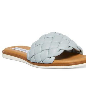 Steve Madden Blue Paislee Womens Braided Open Toe Slide Sandals